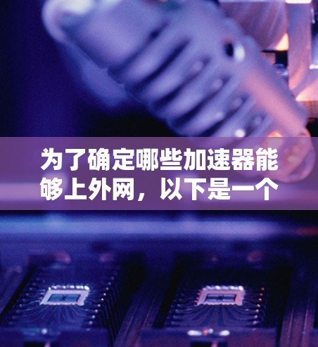 为了确定哪些加速器能够上外网,以下是一个详细的分析和建议 为了确定哪些加速器能够上外网,以下是一个详细的分析和建议
