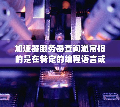 加速器服务器查询通常指的是在特定的编程语言或编程工具（如C+Python、Java等）中运行的加速器服务器。如果你是指如何运行或查询加速器服务器，以下是一些可能的解释和步骤